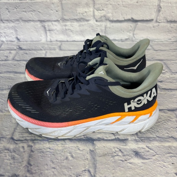 Hoka Clifton 7 Running Shoes Sneakers Womens Size 8 Blue Walking Running - Picture 2 of 16